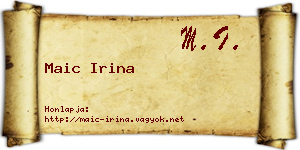 Maic Irina névjegykártya